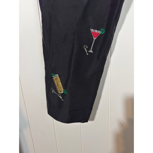 S.L.B. · Size 14 · Silk · Embroidered Cocktail Novelty Pants High Waist · Black - Picture 3 of 9